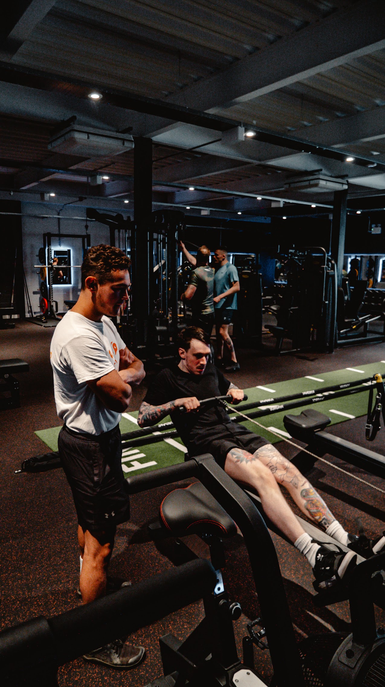 Jordan training with Arun on the rower